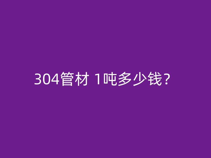 304管材 1噸多少錢？